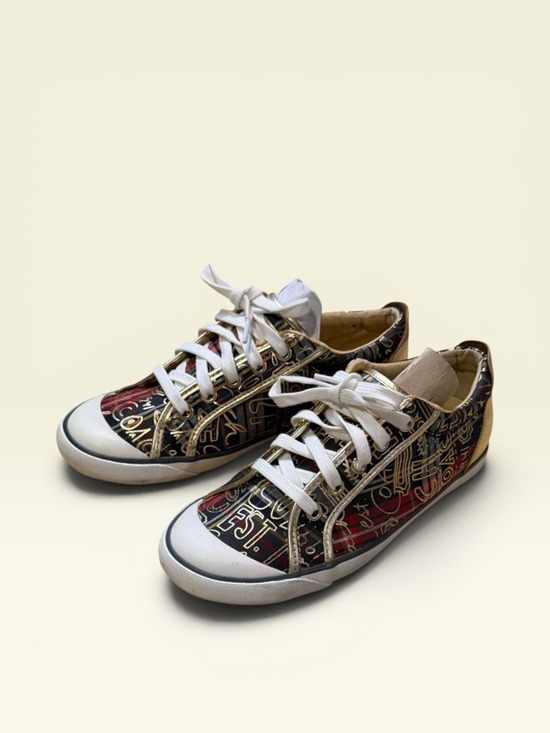 Coach Shoes - Coach Barrett Plaid Graffiti Sneakers Women's Size 7.5B